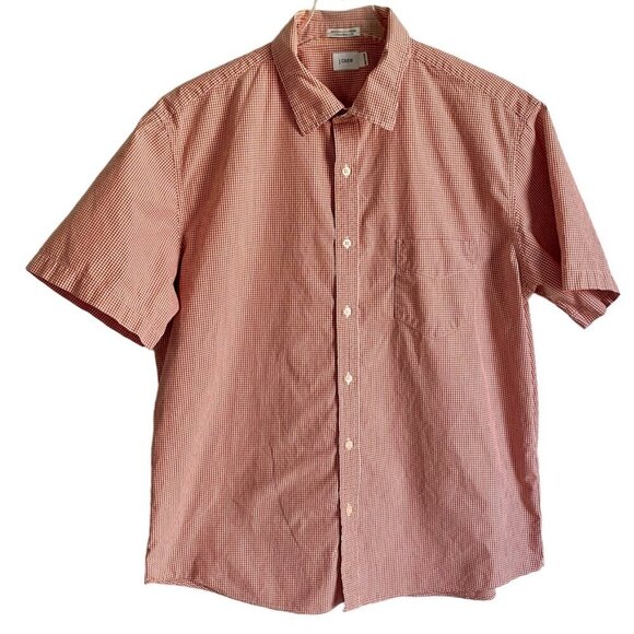J. Crew Classic Red and White Short Sleeve Button Up Shirt Men's XL - Picture 1 of 7